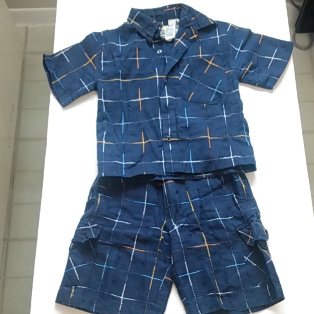 C) City Life 2T Navy blue short sleeve short set for spring and summer
